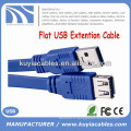 Super Speed ​​Flat USB3.0 Câble d&#39;extension AM / AF Blue 0.35M 0.5M 1M 1.5M 2M